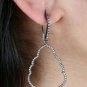 Natural Pave Diamond Hook Dangle Earring 925 Silver Earring Diamond Earring.