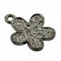 Pave Diamond Flower Charm Pendant 925 Silver Floral Pendant Jewelry Gift.