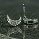 Pave Diamond Crescent Moon Stud Earring 925 Silver Diamond Earring For Christmas Pave Diamond Crescent Moon Stud Earring 925 Silver Diamond Earring For Christmas