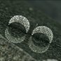 Pave Diamond Crescent Moon Stud Earring 925 Silver Diamond Earring For Christmas