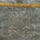Pave Diamond Arrow Earring 925 Silver Diamond Vintage Earring Birthday Charm.