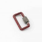 1Pc Pave Diamond Carabiner Enamel Screw Clasps Sterling Silver Diamond Clasp N45