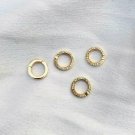Pave Diamond Round Clasps 14k Gold Single Sided Additional Jewelry Connector.
