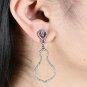 Natural Pave Diamond Dangle Earring Vintage Style 925 Sterling Silver Earring.