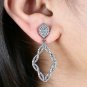 Natural Pave Diamond Vintage Style Dangle Earring 925 Silver Diamond Earring.