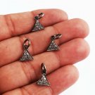 Pave Diamond Charm Pendant 925 Silver Diamond Findings Triangular Charms.