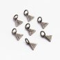 Pave Diamond Charm Pendant 925 Silver Diamond Findings Triangular Charms.