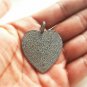 Diamond Heart Pendant 925 Sterling Silver Pave Diamond Women Jewelry Findings.
