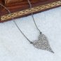 Pave Diamond Heart Shaped Pendant 925 Silver Fashion Necklace Jewelry Gift Charm