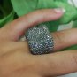 $1800 Pave Diamond wedding Ring 925 Silver Handmade Fine Jewelry Christmas gift