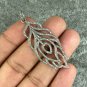 Pave Diamond Peacock Feather Pendant 925 Silver Diamond Necklace For Christmas.
