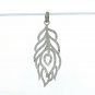 Pave Diamond Peacock Feather Pendant 925 Silver Diamond Necklace For Christmas.