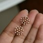 Star Burst Natural Diamond Ear Stud 14k Gold Cluster Diamond Statement Earrings.