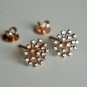 Star Burst Natural Diamond Ear Stud 14k Gold Cluster Diamond Statement Earrings.