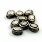 Pave Diamond Oval Polki Beads Spacers Designer 925 Silver Handmade Jewelry Gift.