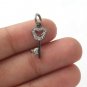 Pave Diamond key Charm 925 Silver Diamond Findings Jewelry Making pendent
