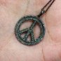 Pave Diamond Peace Sign Pendant 925 Silver Diamond Peace Charm Pendant Gift.