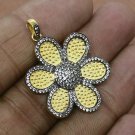 Natural Diamond Flower Pendant 925 Silver Diamond Pendant Birthday Gift Charm. Natural Diamond Flower Pendant 925 Silver Diamond Pendant Birthday Gift Charm.
