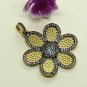 Natural Diamond Flower Pendant 925 Silver Diamond Pendant Birthday Gift Charm.