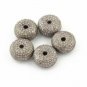 1Pc Pave Diamond Round Shape Beads Diamond Donut Beads Sterling Silver Beads N78