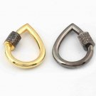 Pave Diamond Drop Carabiner Lock 925 Silver Lock Additional Jewelry Findings.