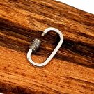 Carabiner Lock Pave Diamond 925 Silver Diamond Jewelry Hooks Necklace Findings.