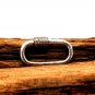 Carabiner Lock Pave Diamond 925 Silver Diamond Jewelry Hooks Necklace Findings.