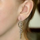 Crescent Moon And Stars Designer Earrings 925 Silver Pave Diamond Earrings. Crescent Moon And Stars Designer Earrings 925 Silver Pave Diamond Earrings.