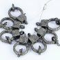 5 pc set Lobster Clasp Pave Diamond Necklace Findings 925 Silver Necklace Supply