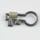 Pave Diamond Key Carabiner Lock 925 Silver Diamond Additional Jewelry Findings.