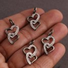Fancy Heart Charm Pendant 925 Silver Pave Diamond Findings Pendant For Christmas Fancy Heart Charm Pendant 925 Silver Pave Diamond Findings Pendant For Christmas