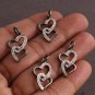 Fancy Heart Charm Pendant 925 Silver Pave Diamond Findings Pendant For Christmas
