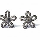 Pave Diamond Flower Stud Earring 925 Silver Floral Dainty Earring Birthday Gift. Pave Diamond Flower Stud Earring 925 Silver Floral Dainty Earring Birthday Gift.