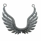 Vintage Wing Necklace Pave Diamond 925 Silver Wing Pendant Birthday Gift Charm.