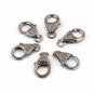 2Pc Antique Finish Pave Diamond Lobster Lock Sterling Silver Small Necklace Lock