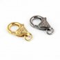 2Pc Antique Finish Pave Diamond Lobster Lock Sterling Silver Small Necklace Lock