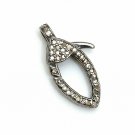 Lobster Clasps Findings Pave Diamond Lobster Clasps 925 Silver Clasps Jewelry.