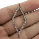 Pave Diamond Charm Connector 925 Silver Diamond Findings Jewelry Making Supplies