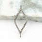 Pave Diamond Charm Connector 925 Silver Diamond Findings Jewelry Making Supplies