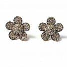 Pave Diamond Floral Earring 925 Silver Diamond Flower Stud Earring Birthday Gift Pave Diamond Floral Earring 925 Silver Diamond Flower Stud Earring Birthday Gift