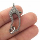 Lobster Clasps Pave Diamond 925 Silver Diamond Necklace Findings Jewelry Charm.