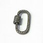Carabiner Lock Pave Diamond 925 Silver Necklace Findings Screw Lobster Clasps.