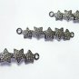 Pave Diamond Star Shape Connector 925 Silver Diamond Bracelet Connector Findings