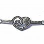 Pave Diamond Heart Connector 925 Silver Diamond Bracelet Chain Connector Finding