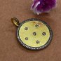 Natural Diamond Round Disc Pendant 925 Silver Diamond Vintage Pendant Gift Charm
