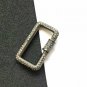 Pave Diamond Carabiner Lock 925 Silver Diamond Jewelry Clasp Rectangle Lock.