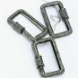 Pave Diamond Carabiner Lock 925 Silver Diamond Jewelry Clasp Rectangle Lock.