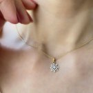 Diamond Snowflake Necklace Cluster Diamond Pendant 14k Gold Christmas Necklace. Diamond Snowflake Necklace Cluster Diamond Pendant 14k Gold Christmas Necklace.
