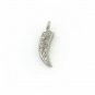Pave Diamond Horn Charm Pendant 925 Silver Diamond Findings Minimalist Charm.