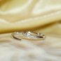 14K Gold Genuine Diamond Open Cuff Minimalist Ring Fine Jewelry Stackable Ring.